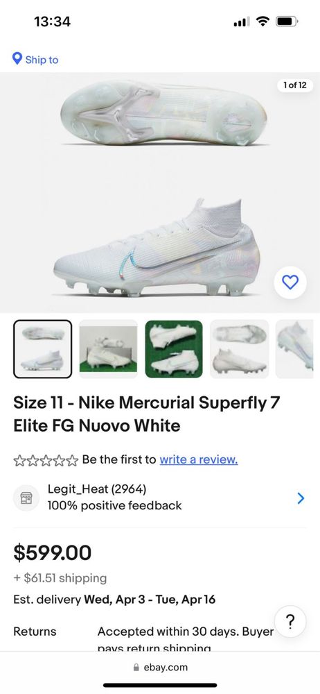 Бутси Nike Mercurial Superfly 7 Elite FG Nuovo White Vapor 13