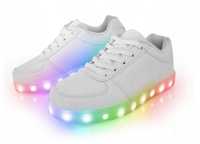 Buty LED świecące buty 7 kolorów podeszwy białe USB 36 37 38