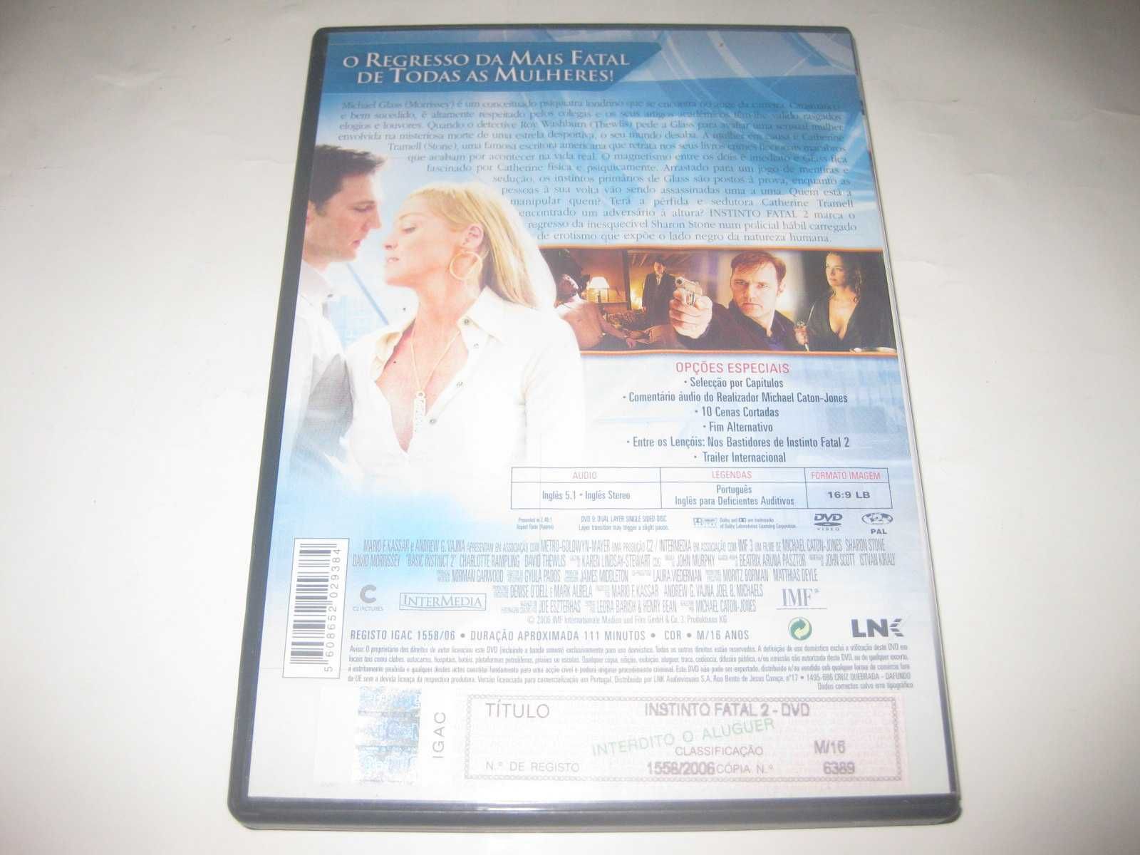 DVD "Instinto Fatal 2" com Sharon Stone