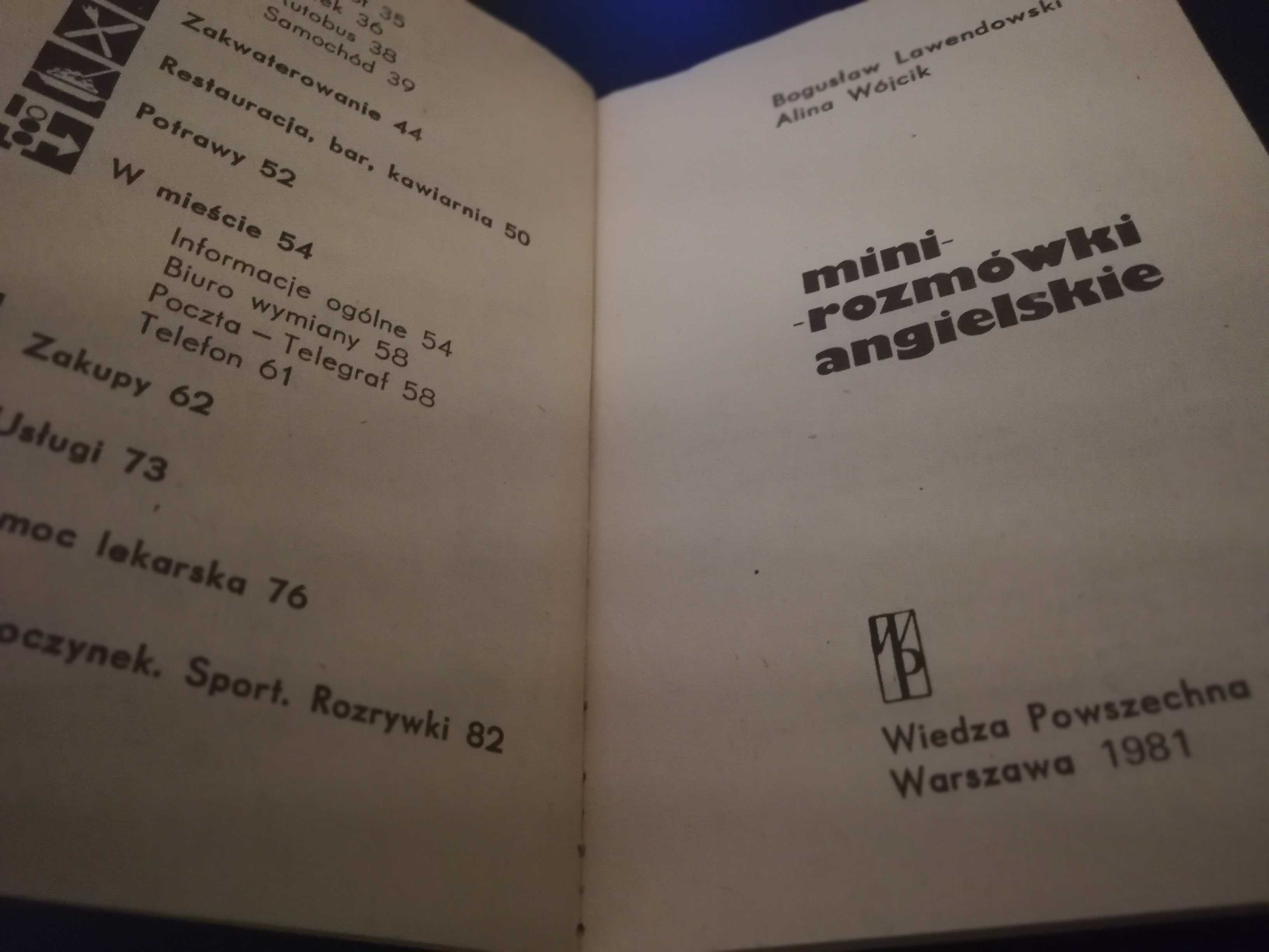 B. Lewandowski, A. Wójcik, Mini rozmówki angielskie 1981