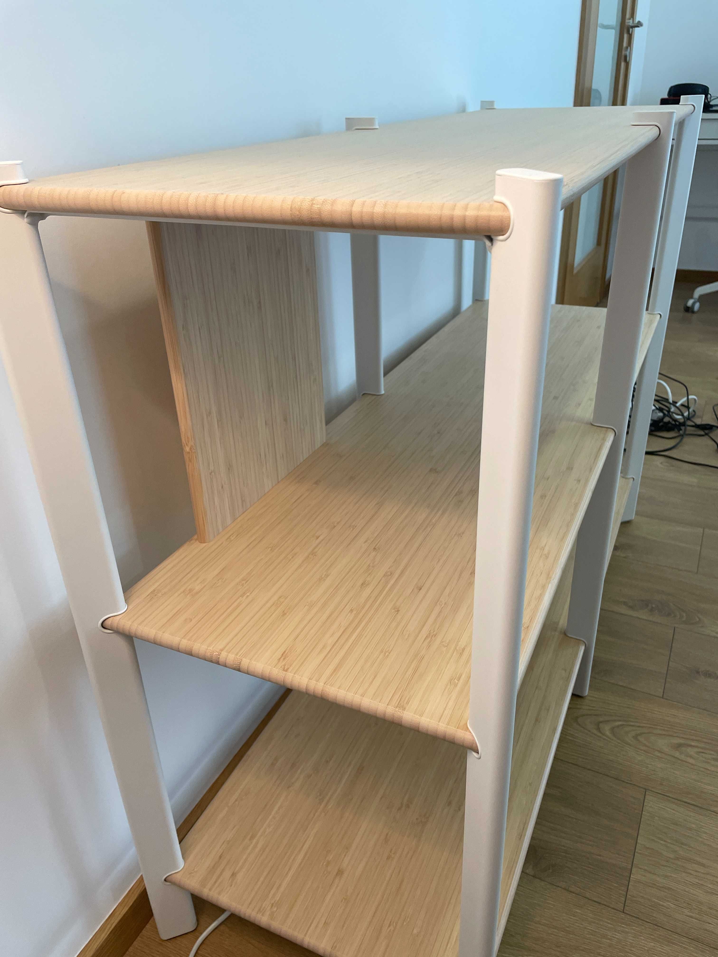 Estante, branco/bambu claro, 120x85 cm - JÄTTESTA - IKEA