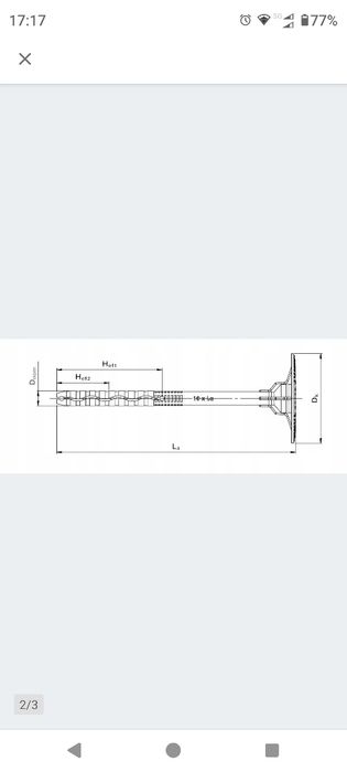 Kolki do styropianu, welny metalowe 10 / 200 mm
