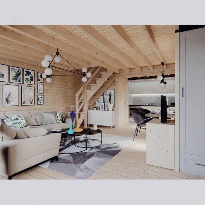 Drewniany Domek Całoroczny HORYZONT 65 + 21 M2