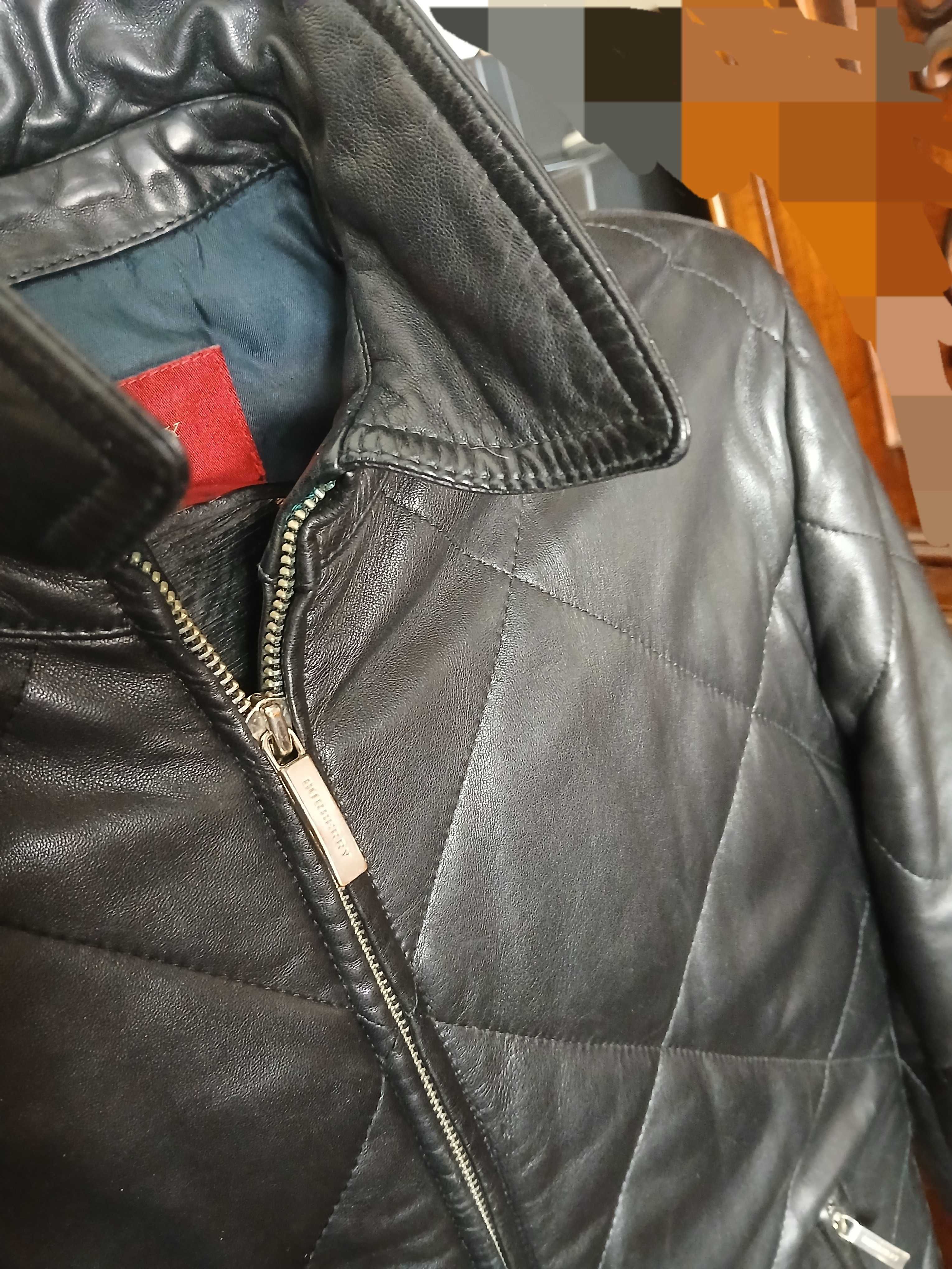 Blusão de pele de ovino Burberry preto