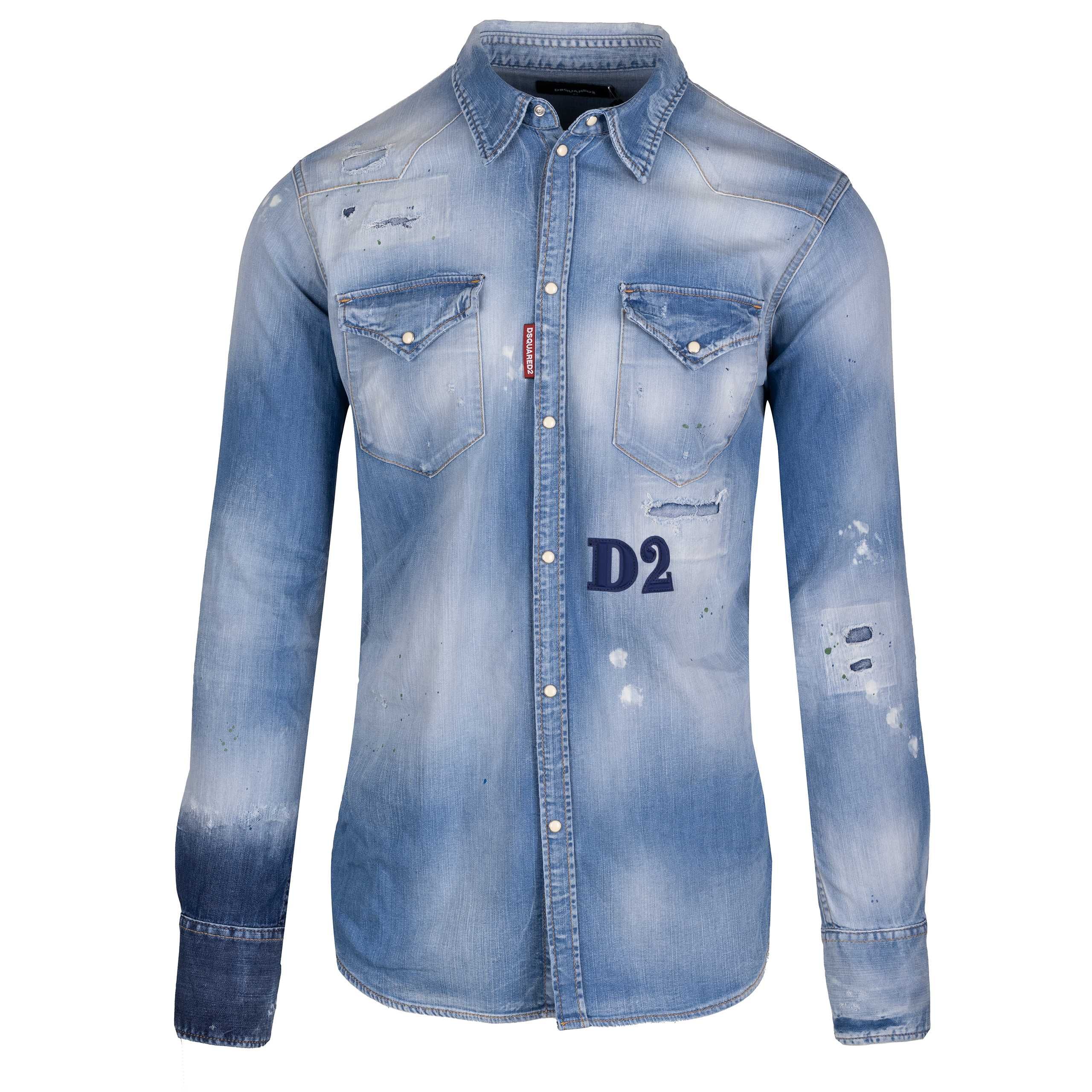 DSQUARED2 męska koszula D2 Denim jeans shirt oryginalna ITALY