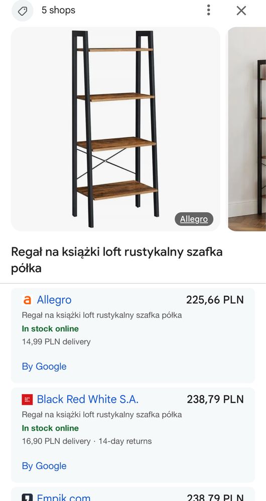 Loftowa szafka ciemna regał