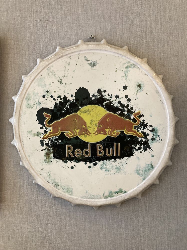 Chapa publicidade vintage RED BULL - carica com 42cm diâmetro