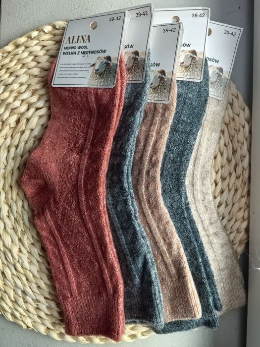 Skarpety z wełny merynosa damskie 39-42