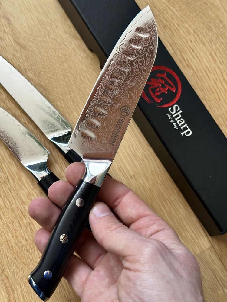 Набор кухонных ножей Grandsharp з дамаської сталі. Дамаск