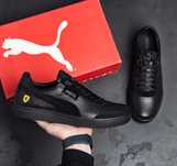 Кожаные кроссовки с перфорацией Puma, летние мужские кеды пума