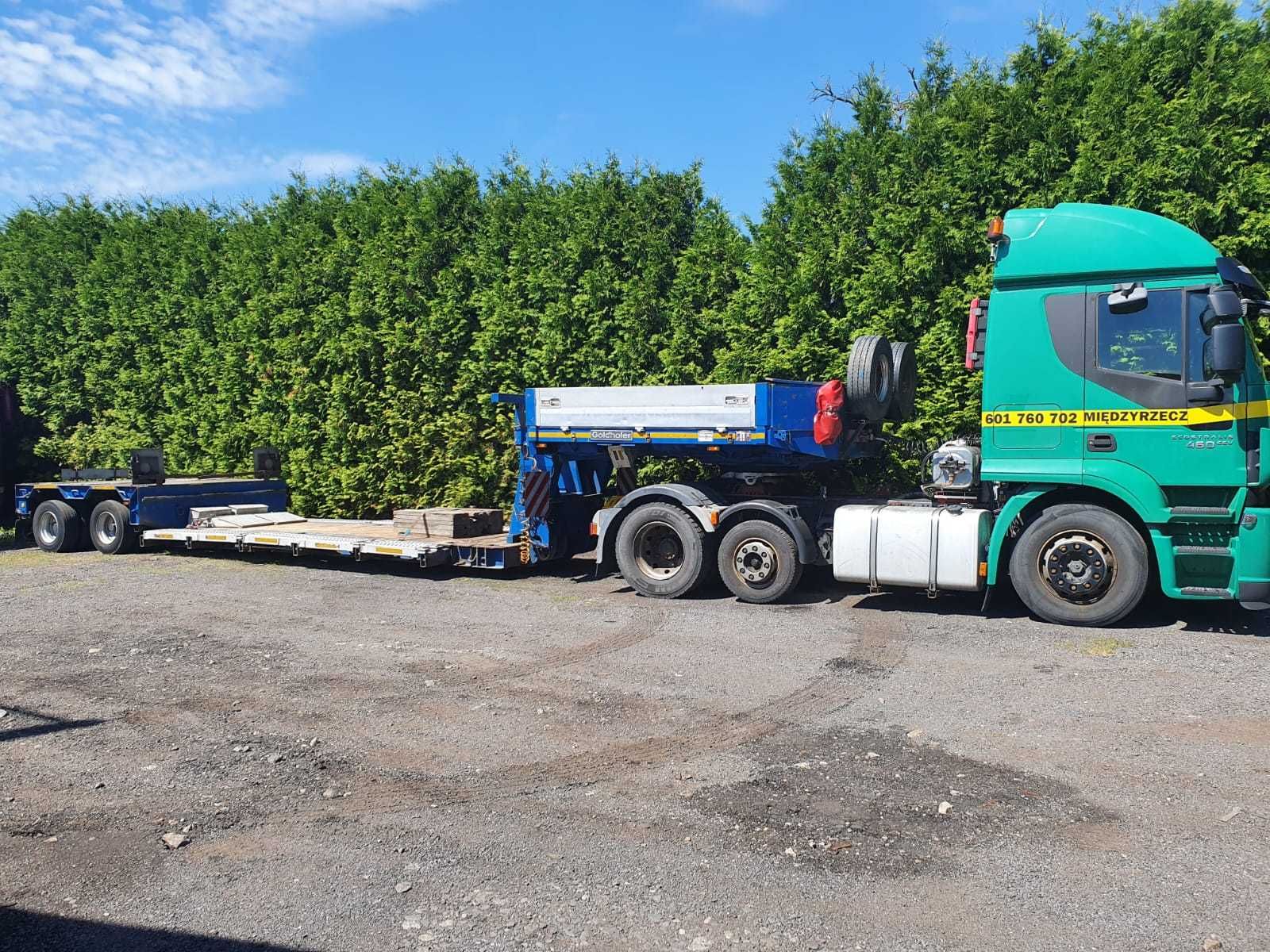 transport naczepą niskopodwoziową :kombajn ,koparka ,ładowarka i inne