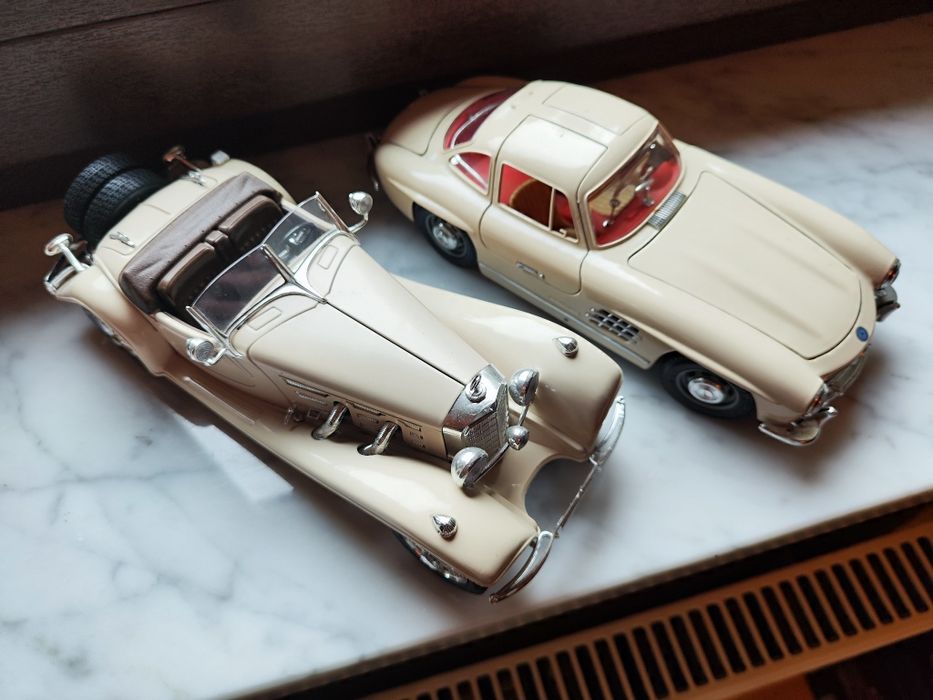 Mercedes 300sl i 500k 2 x burrago 1:18 muzeum Mercedes