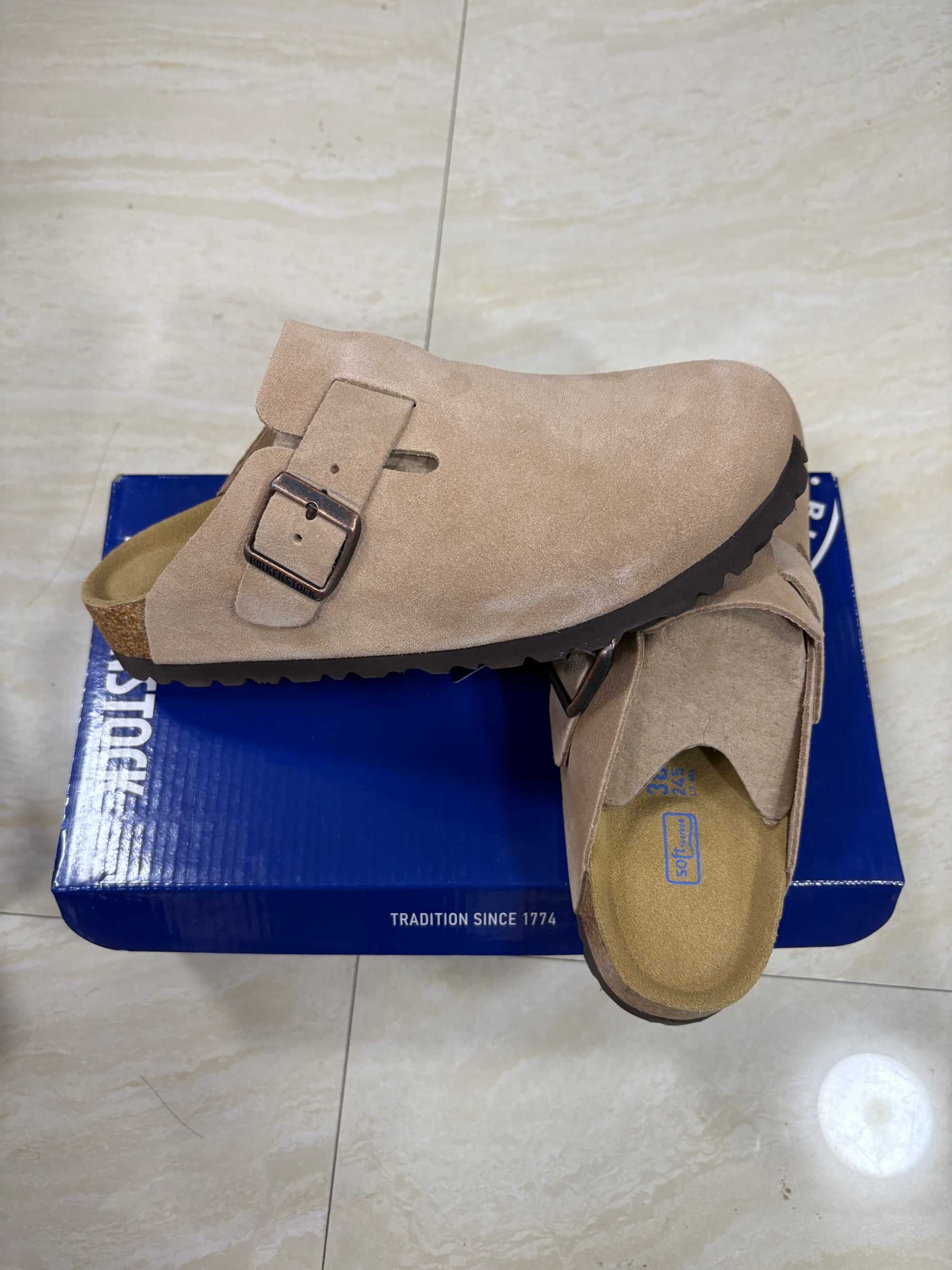 Buty Brązowy | Birkenstock bostonBS | Nowe Klapki | Roz.40