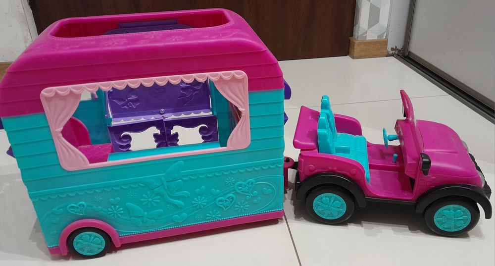 Kamper dla Barbi Auto jeep + przyczepa