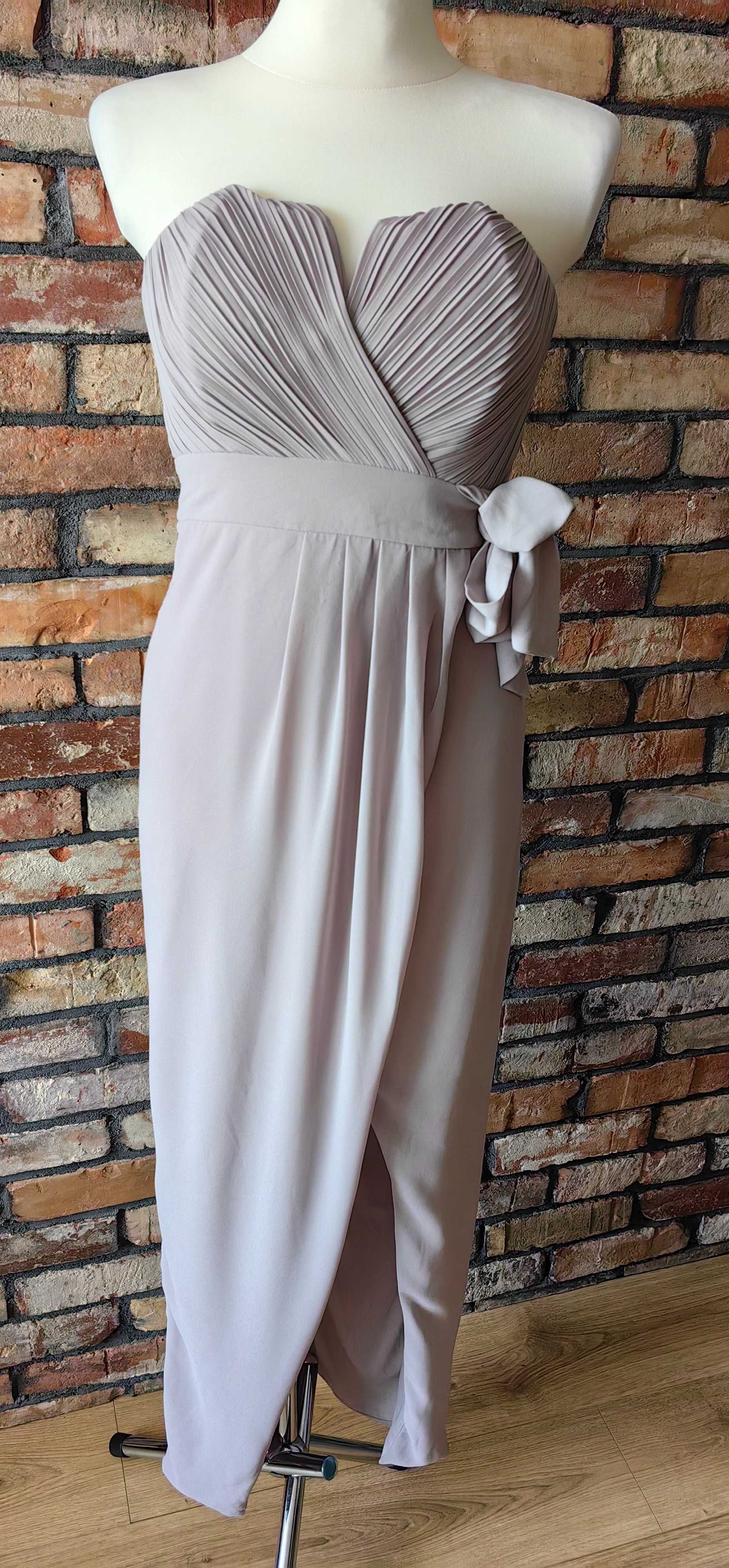 TFNC sukienka damska maxi z rozcięciem S/M 36 38 wrzosowa