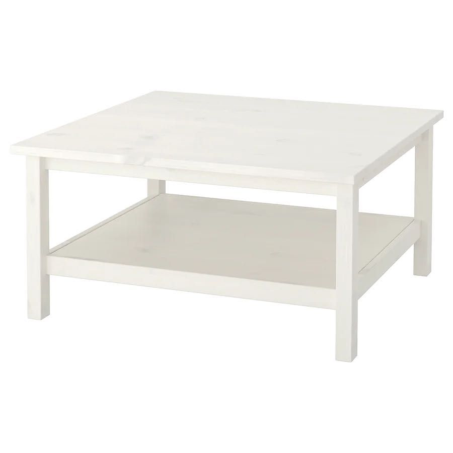 HEMNES Stolik kawowy, biała bejca 90x90 cm