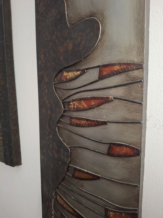 Quadros decorativos em chapa e pedra