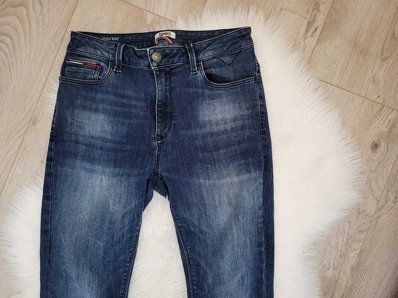 Granatowe spodnie dżinsowe / dżinsy skinny, Tommy Jeans, S (36)
