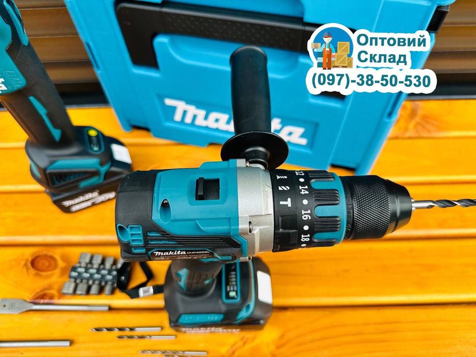 Аккумуляторный Набор 2/1 Makita Болгарка DGA 504 + Шуруповерт DHP 485