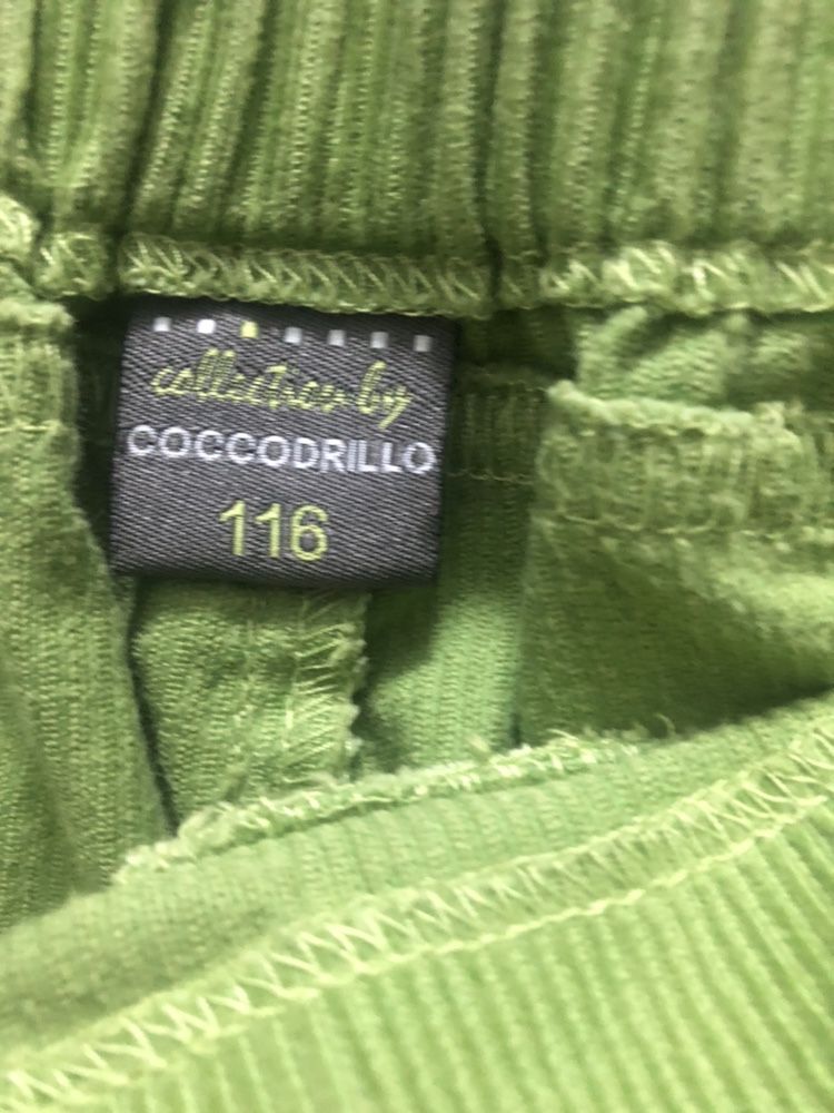 Zielone spodnie sztruksowe dziewczęce Cocodrillo