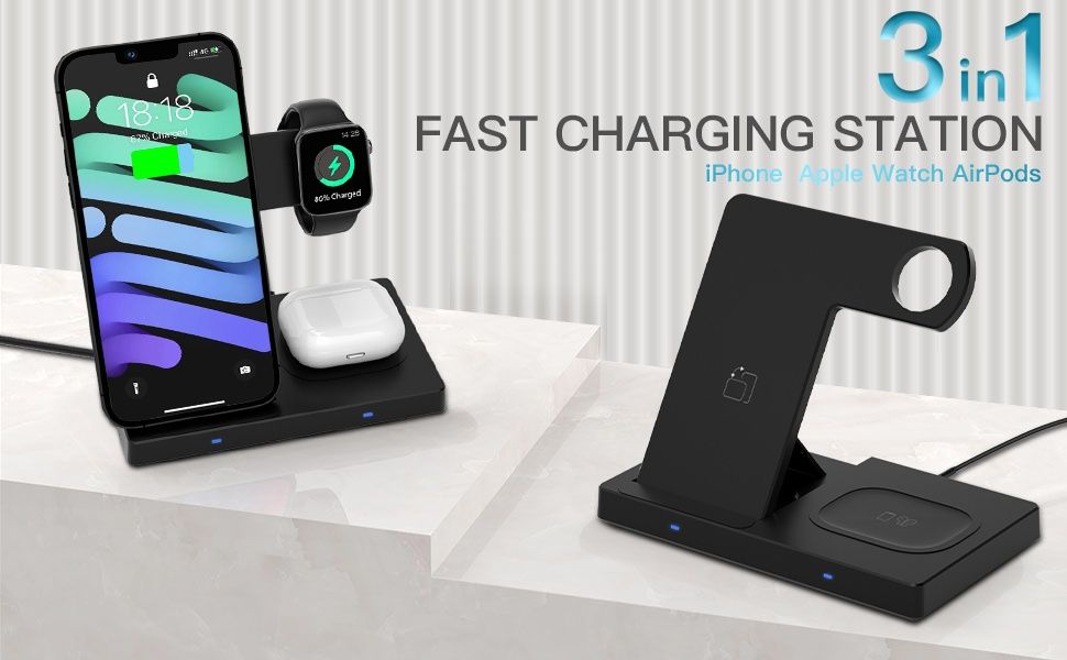 Stacja do ładowania 3w 1  18W ładowarka indukcyjna