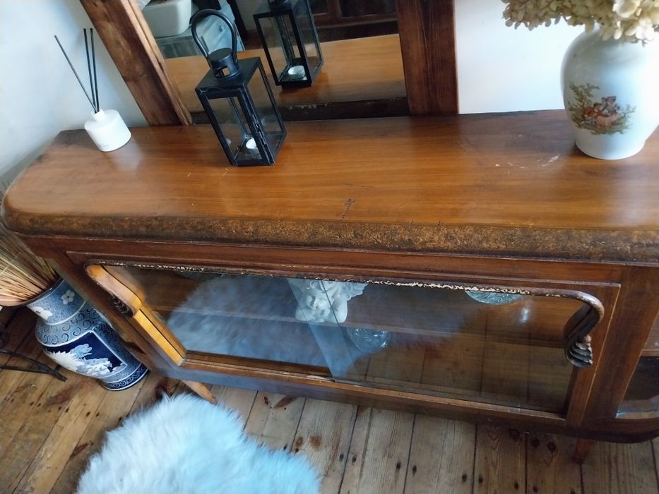 Retro komoda barek witryna drewniana stara przedwojenna vintage