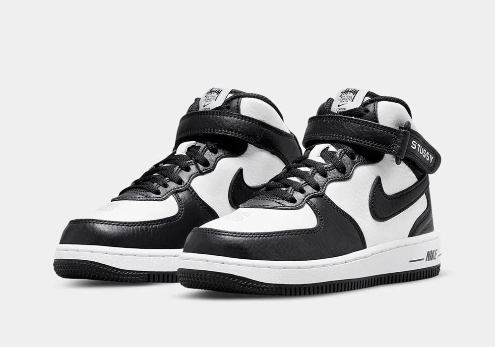 Nike x Stussy Air Force 1 Mid - Light Bone Black