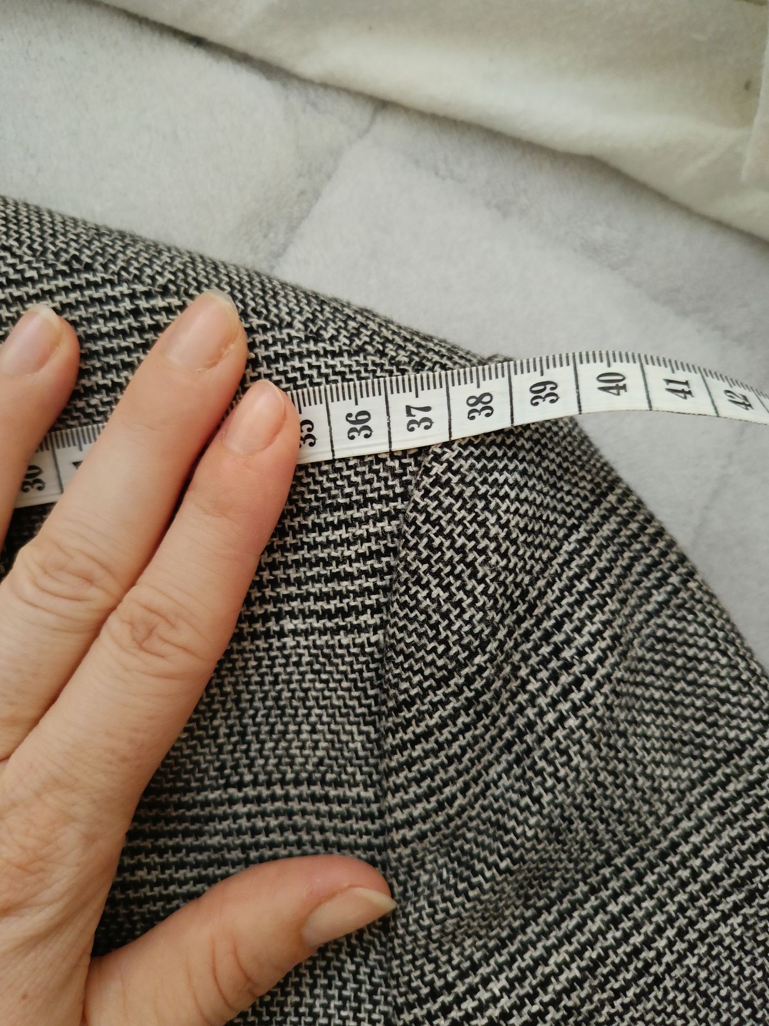 Marynarka damska w kratkę z podszewką rozmiar 38 wełna jedwab