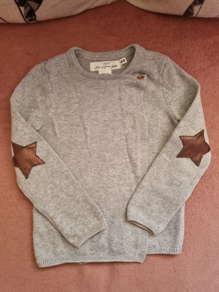 Śliczny szary sweterek dla dziewczynki h&m roz.98/104