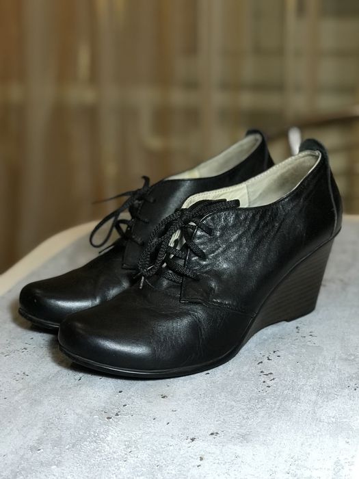 Шкіряні ботильйони на платформі / туфлі / кожанные ботильоны на платфо