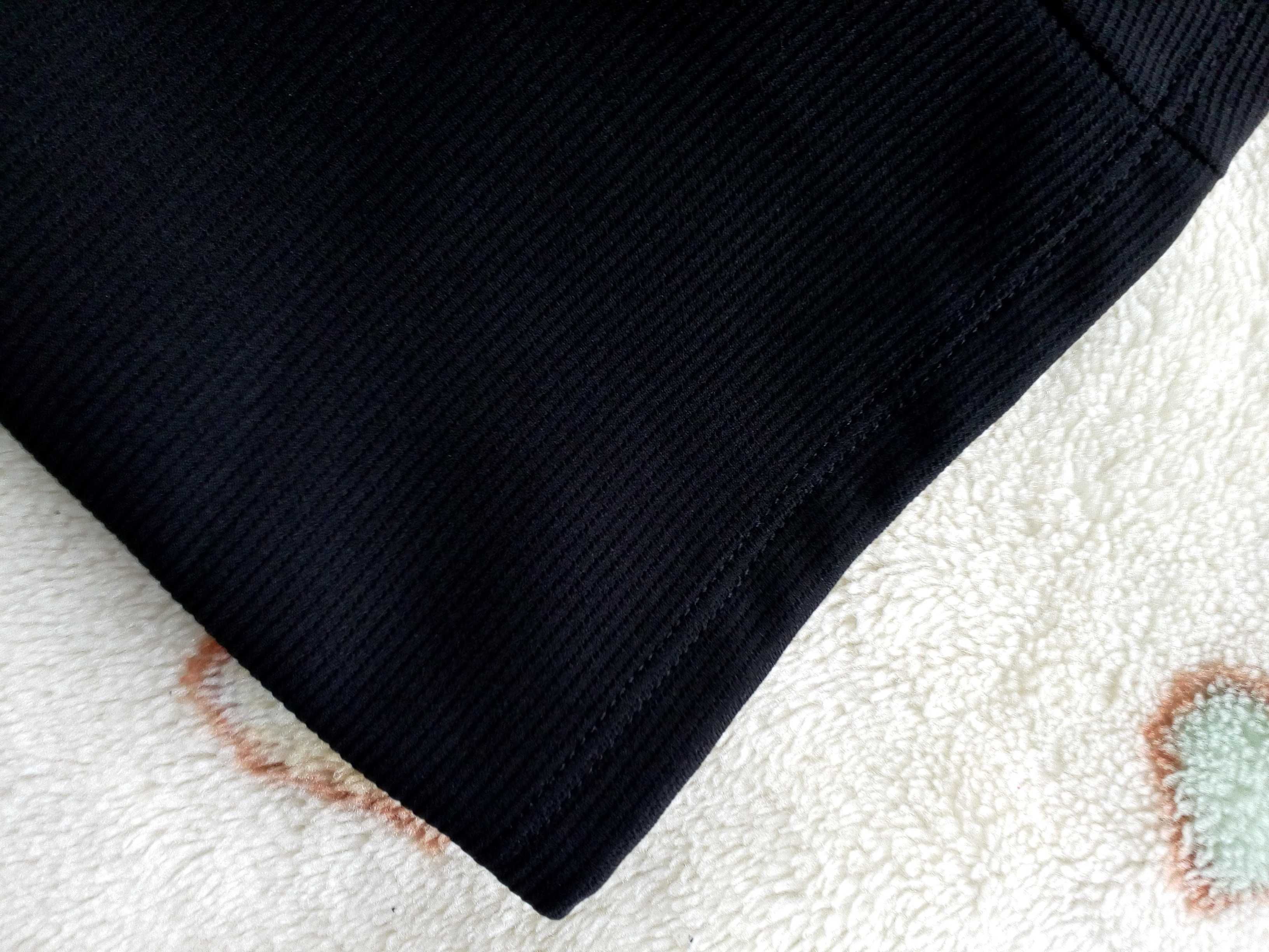 Czarna elegancka letnia sukienka prążkowana H&M 38 jak nowa