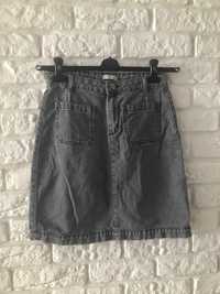 Denimowa spódnica spódniczka Reserved szara jeans 164