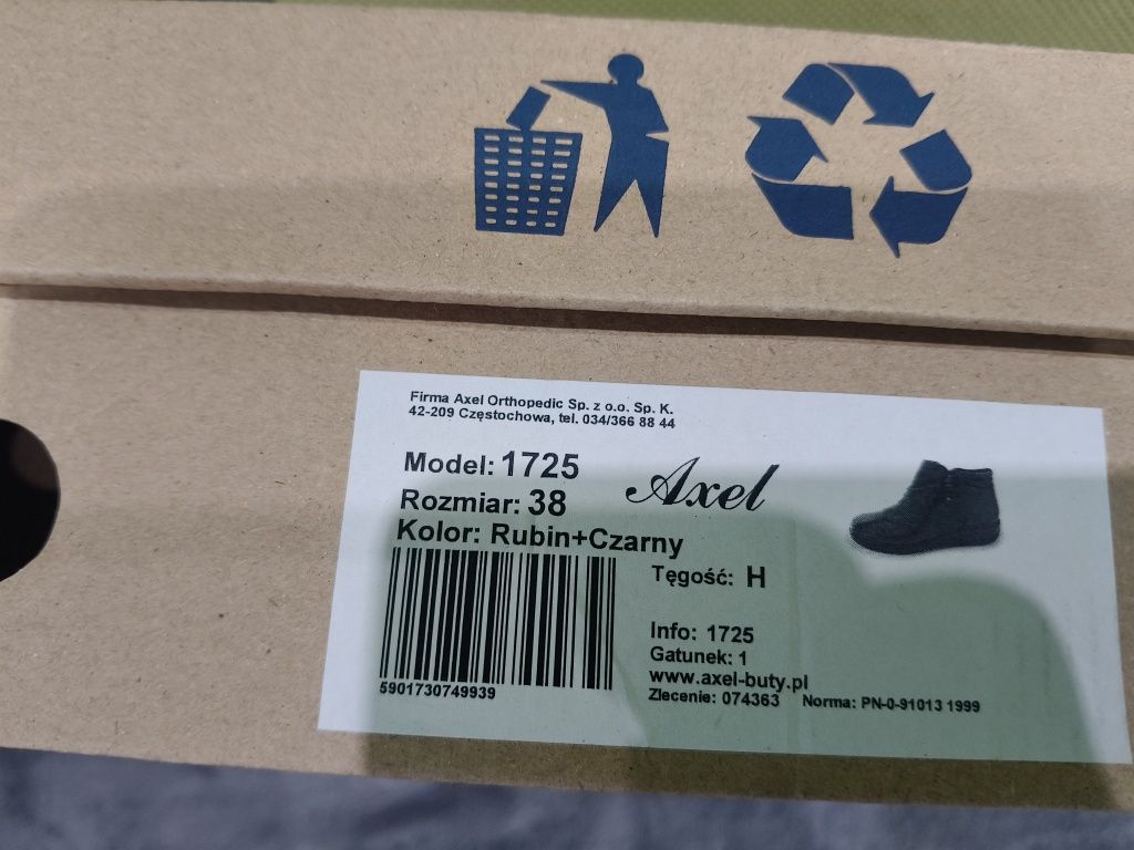 Buty damskie Botki jesień ,zima, ortopedyczne ze skóry na stopy proble