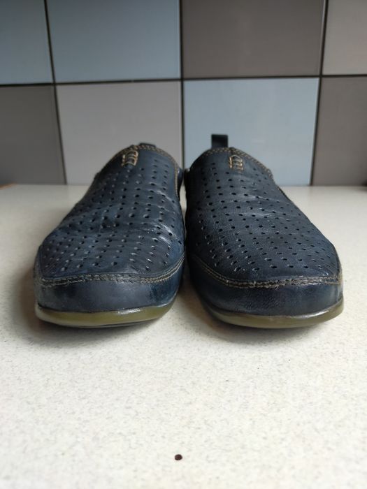 Buty Półbuty mokasyny Lasocki skórzane męskie granatowe  42