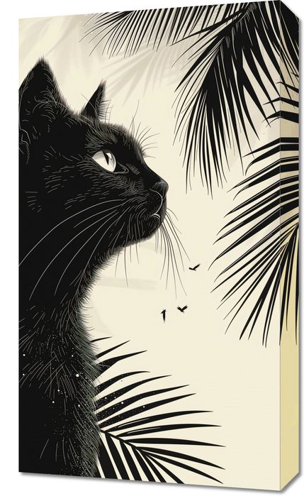 Obraz 40x70cm Zamyślenie w Cieniu Palm