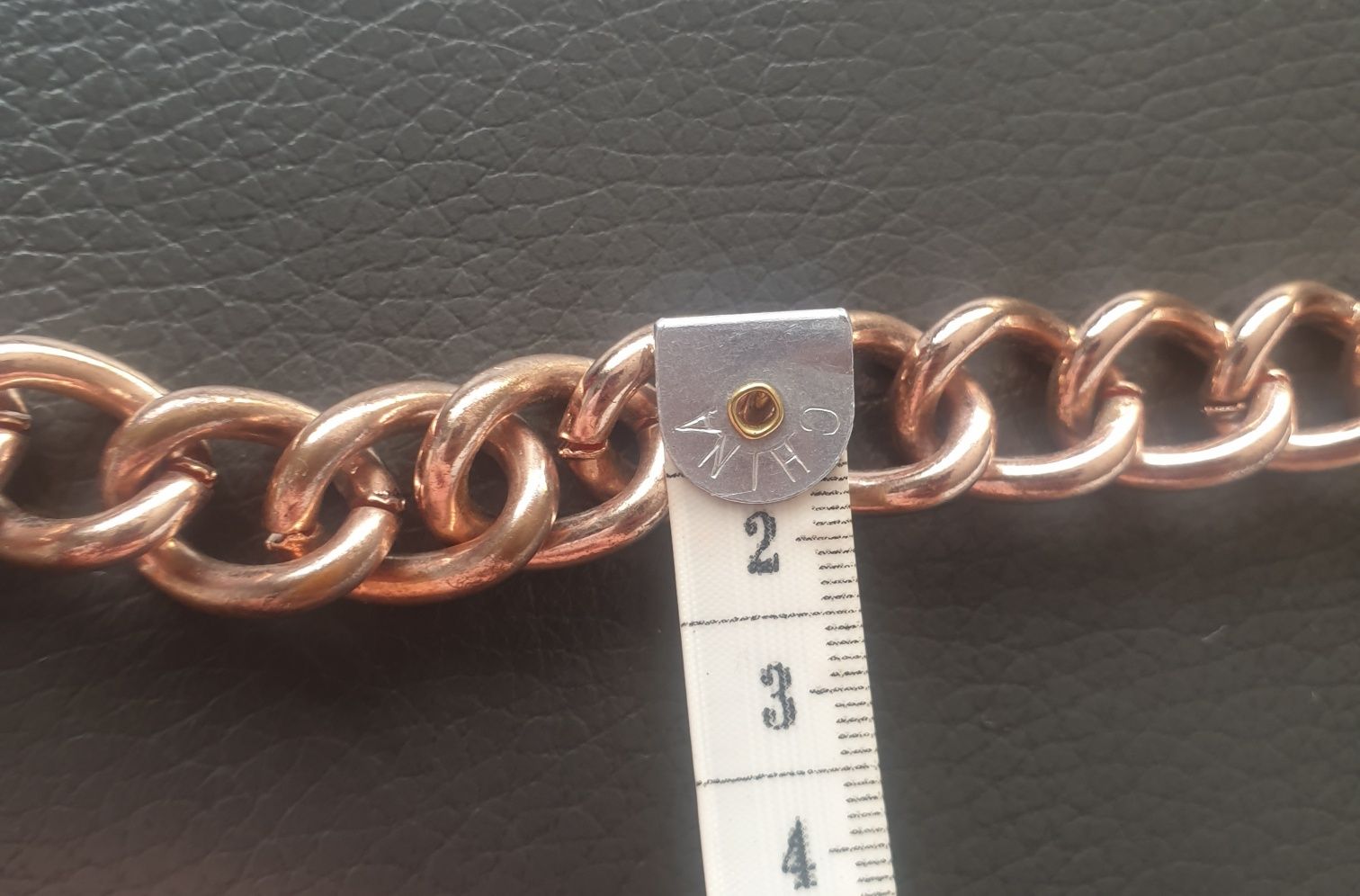 Łańcuch gruby na szyję 50 cm metalowy złoty łańcuszek