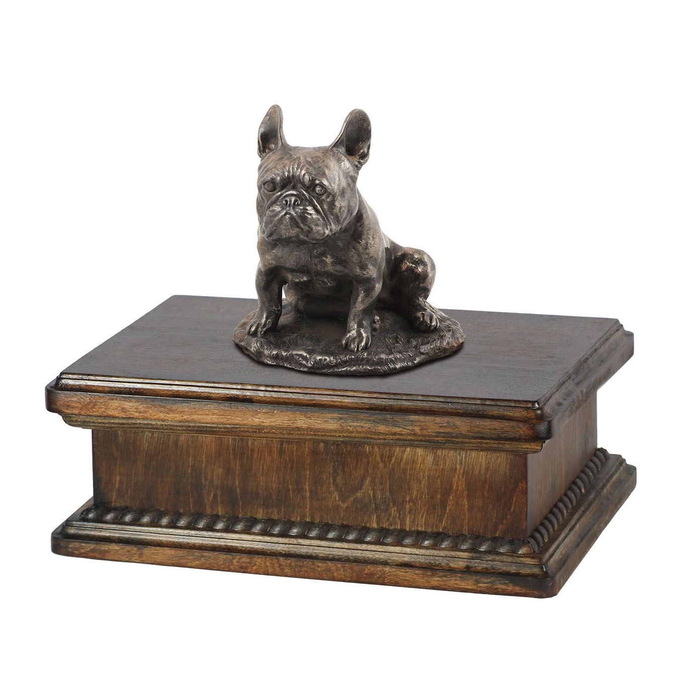 Buldog francuski II drewniana niska urna Art-Dog