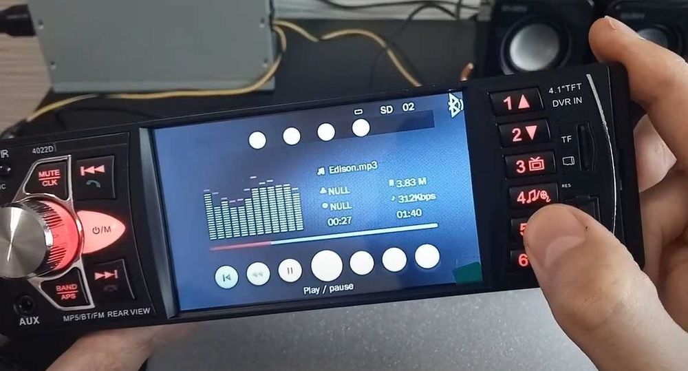 Автомагнітола стандартна з дисплеєм bluetooth usb microsd та пультом