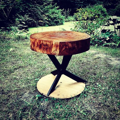 Stolik kawowy ława stół z drewna drewniany plastra żywicy loft