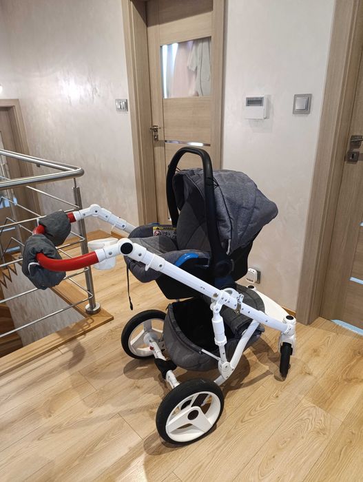 Wózek dziecięcy Adamex Monte Deluxe Carbon 3w1 z Maxi Cosi + adaptery