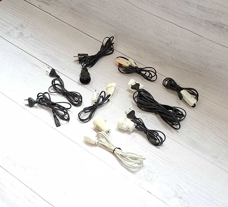 Przewód Kabel zasilający AC 2PIN Rtv TV Przedłużacz DPM 9 Elementów