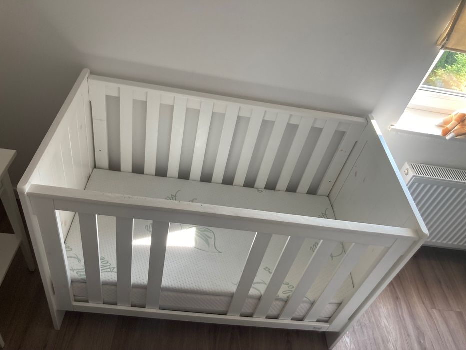 Łóżeczko Pinio + materac PlantPur baby 60x120