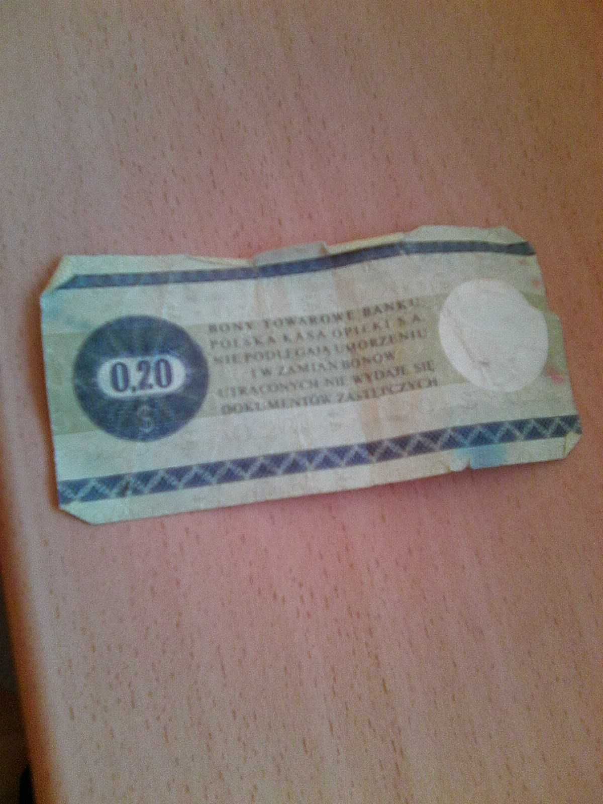 Bon Towarowy 0,20 $ 1979 rok