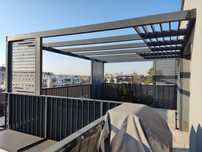 pergola drewniana BSH architektura ogrodów taras zadaszenie poliwęglan