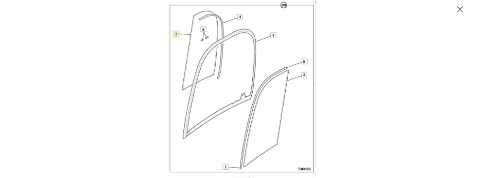 SZYBA Boczna Prawa Przesuwna JCB 8014, 8016, 8018