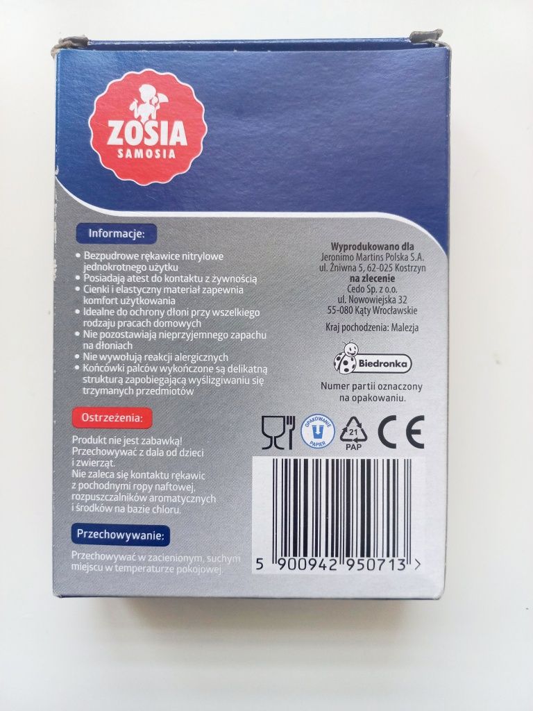 Rękawiczki nitrylowe jednorazowe M 10szt. czarne