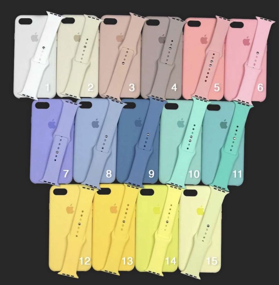 Силіконовий чохол на айфон silicone case iPhone 15 /інші 14 шт