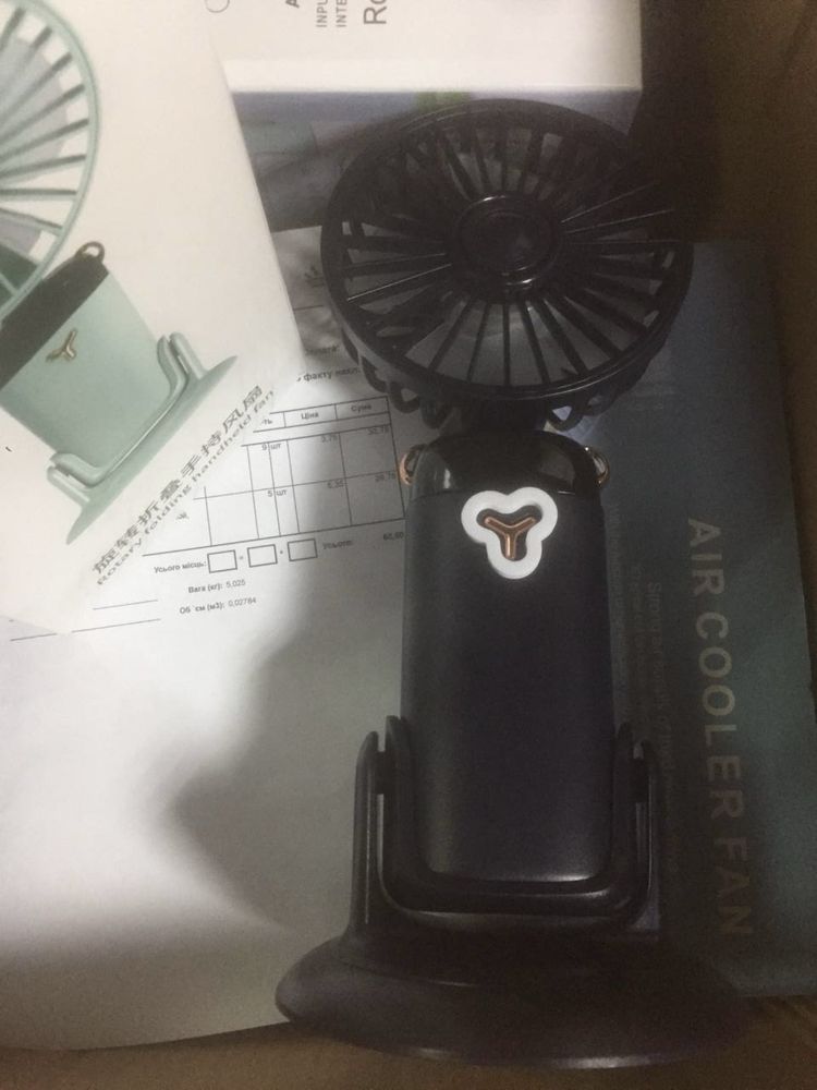 Вентилятор ручний/настільний акумуляторний з прикріпленням Mini Fan