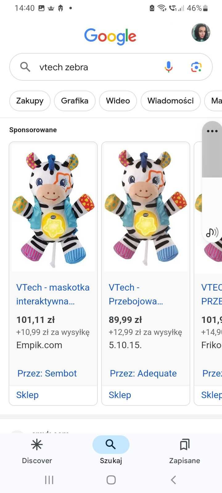 Vtech Zebra interaktywna