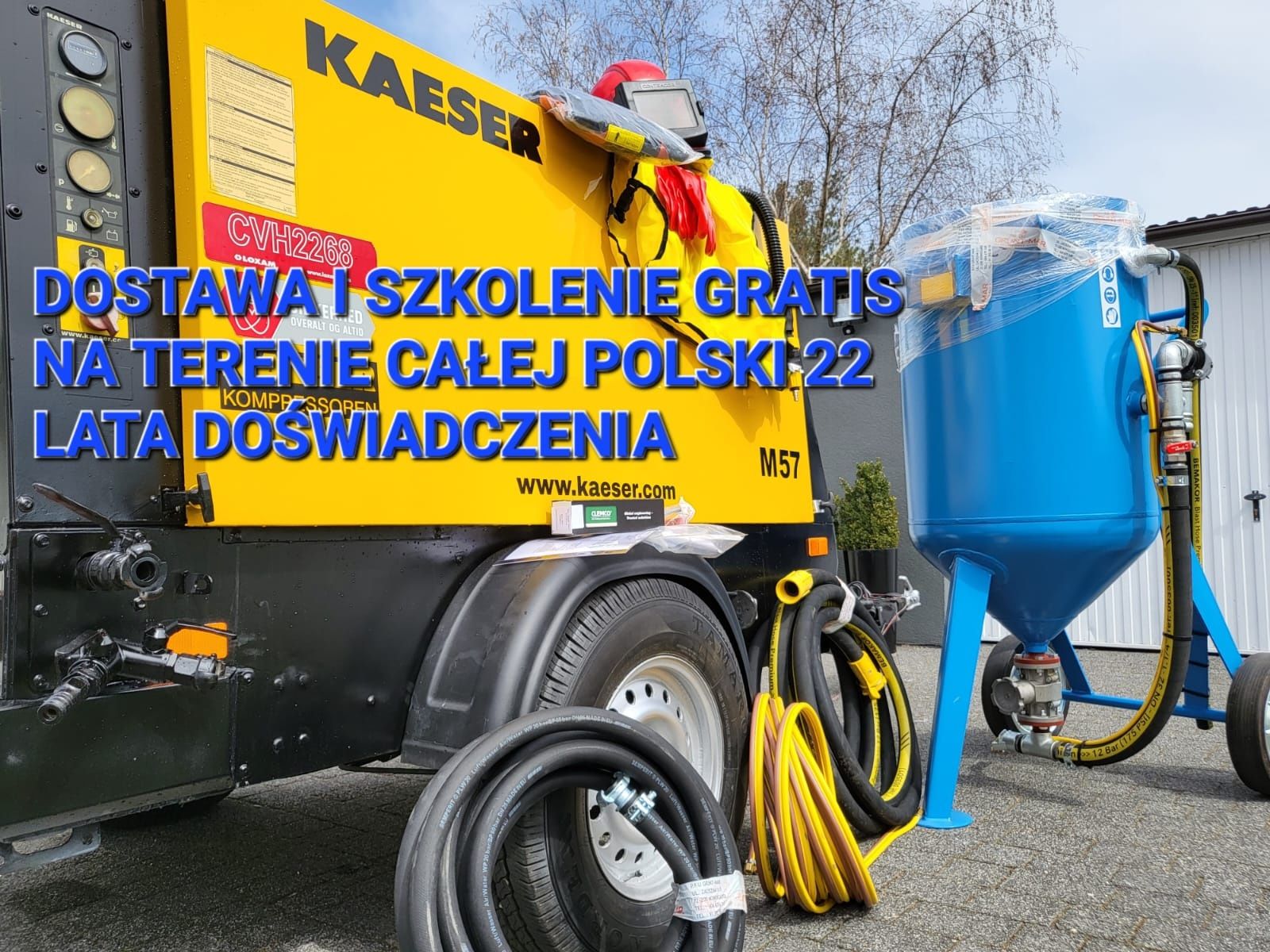 Kompresor + piaskarka nowa a szkolenie Gratis w całym kraju kaeser